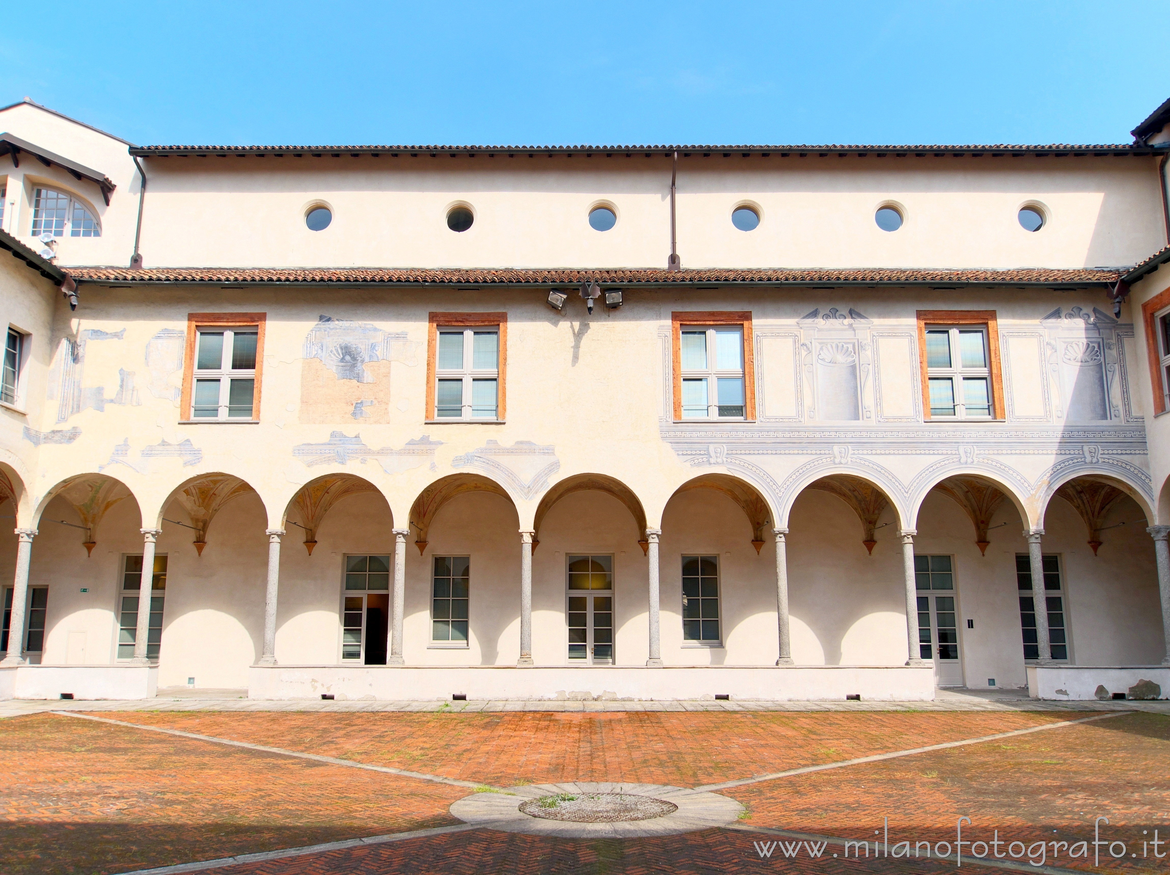 Milan (Italy) - Cloisters of San Simpliciano - One side of the Small Cloister